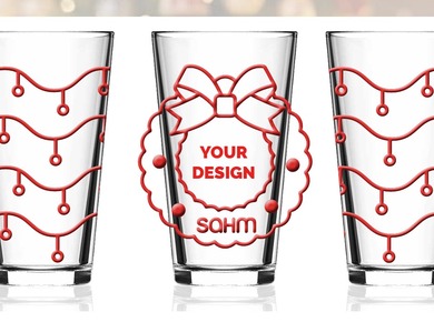 Fühlbares Weihnachtsdekor mit Platz für das eigene Marktlogo